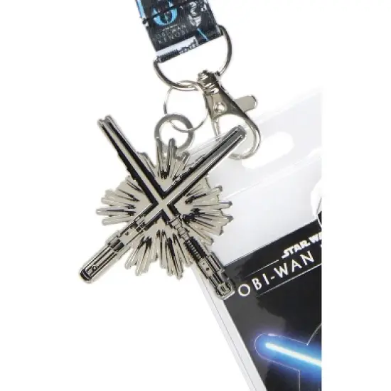 Star Wars Obi-Wan Kenobi ID Lanyard Badge Holder With Metal Light Saber Charm image {4}