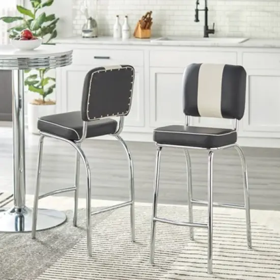 Set of 2 30" Raleigh Retro Counter Height Barstools - Buylateral image {1}