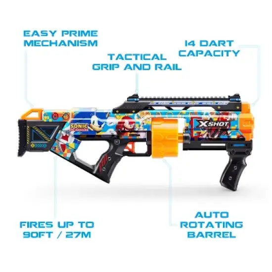 XSHOT Skins Sonic Last Stand Toy Dart Blaster by ZURU: ABS Material, Manual Power, Dart Blasters. image {3}
