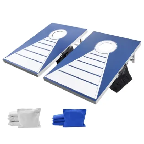 VEVOR Cornhole Set, 3x2 ft Corn Hole Game Boards, Aluminum Weatherproof Portable Toss Board, Indoor and Outdoor Foldable Cornhole Play, Blue image {8}