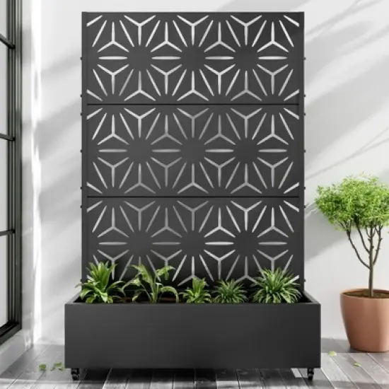 PexFix Outdoor Metal Trellis with Planter Box in Star Pattern image {7}