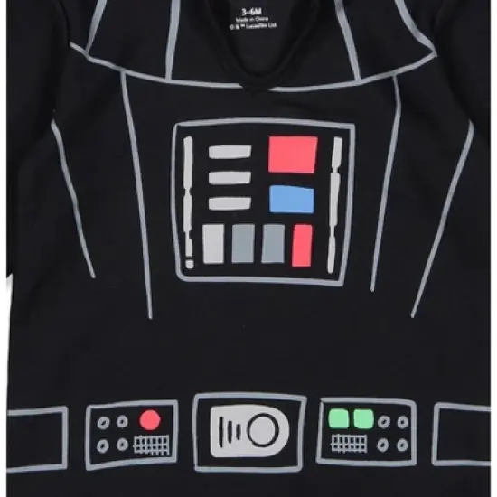 Star Wars Chewbacca Darth Vader R2-D2 Baby 3 Pack Long Sleeve Bodysuits Newborn to Infant image {4}