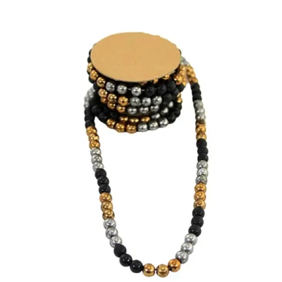 Primitives By Kathy 0.25 In Black Silver Orange Garland Halloween Garland , Halloween Decor Shiny Dull Tree Decoration (1PC) image {2}