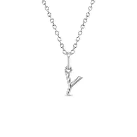 Girls' Tiny Initial Letter Sterling Silver Necklace - In Season Jewelry image {4}