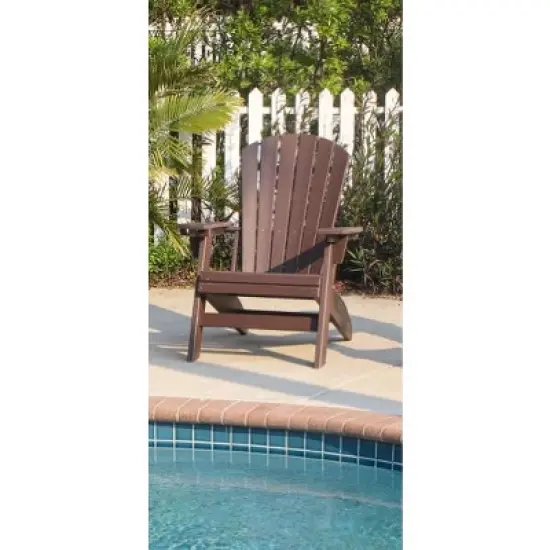 Brown Adirondack Chair &uml;C Sturdy HDPE Poly Lumber for Poolside, Patio, and Garden Relaxation image {4}