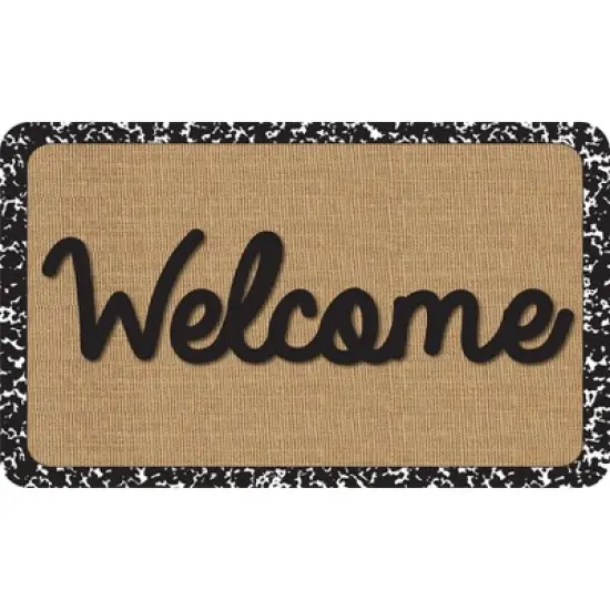 Ashley Productions&reg; The Original Fun Mat&trade;, Welcome Mat, 18" x 30", Burlap Composition Welcome image {1}
