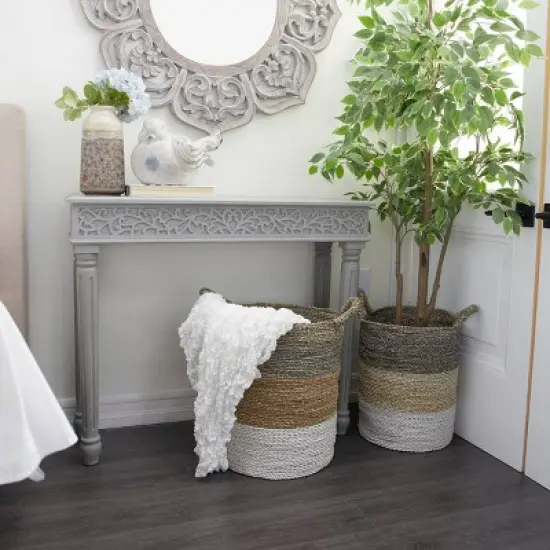 Farmhouse Mango Wood Console Table - Olivia & May image {1}