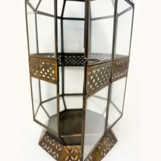 Essential Decor & Beyond 22" Moroccan Metal Hanging Lantern Decorative Accent image {4}