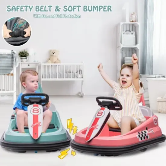 Bumper Car for Toddlers, New Designed 6V Electric Ride On Toys for Kids 1.5-6 Years Old, Steering Wheel image {1}