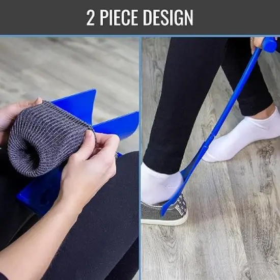 DMI Sock Aid & Shoe Horn, Mobility Aid for Seniors and Those with Limited Movement, FSA & HSA Eligible, 3 Easy Steps, Easy Storage image {3}