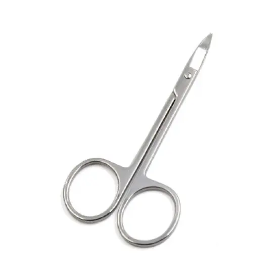 Unique Bargains 2pcs Stainless Steel Eyebrow Eyelash Trimmer Curved Edge Scissor Remover Tool image {1}