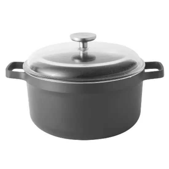 BergHOFF GEM Non-stick Stockpot, Glass Lid, Black image {7}