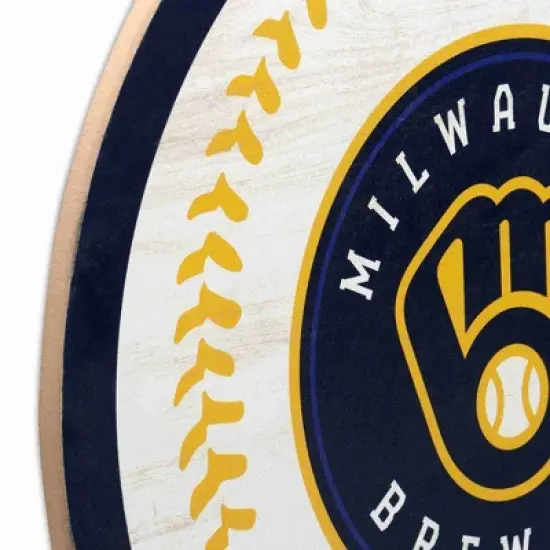 MLB Milwaukee Brewers Baseball Wood Sign Panel image {3}