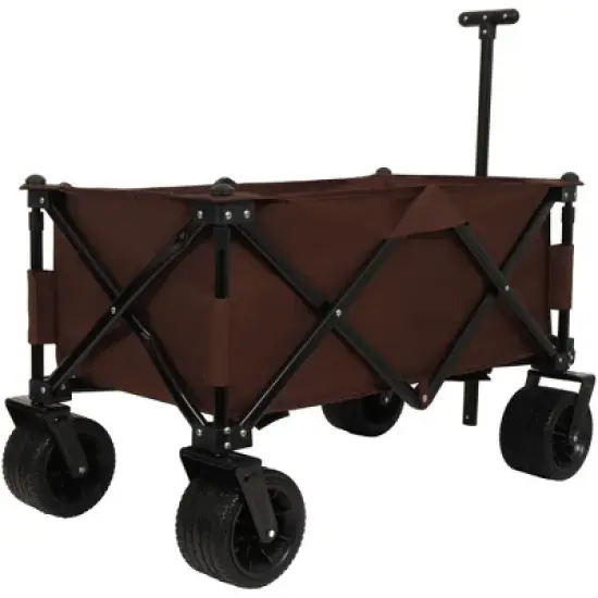 CAVINAS Park Garden Wagon Cart,Shopping Cart with Wheels,Wagon for Camping,Shopping image {6}
