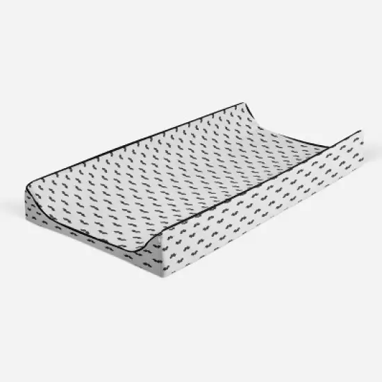 Bacati - Mustache Quilted Muslin Changing Pad Cover Black image {6}