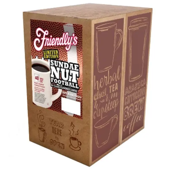 Friendly's Coffee Flavored Pods, Keurig 2.0, Sundae Nut Football, 40 Count image {1}