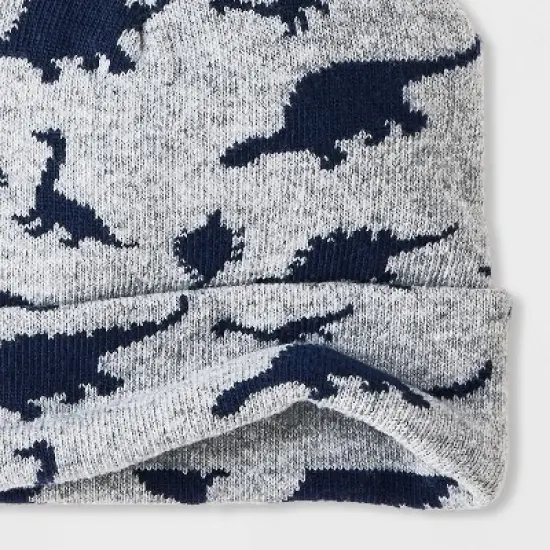 Boys' Dino Beanie & Neck Gaiter - Cat & Jack&trade; Gray image {3}