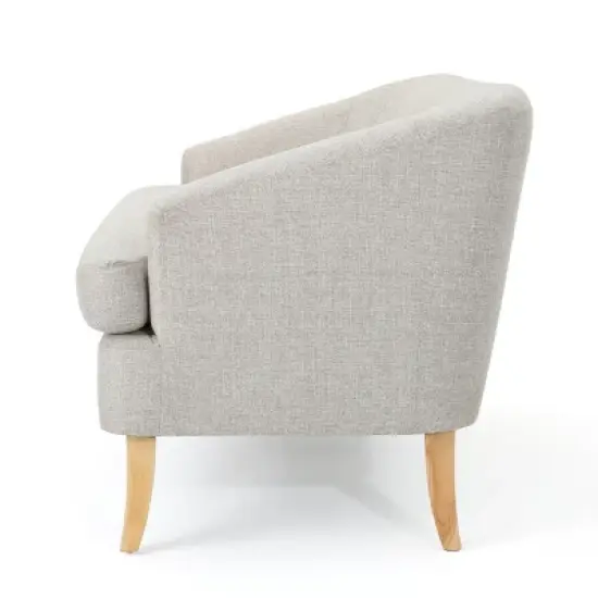 Sheena Mid Century Modern Loveseat Beige - Christopher Knight Home: Upholstered Polyester, Wood Frame, Seats 2 image {3}