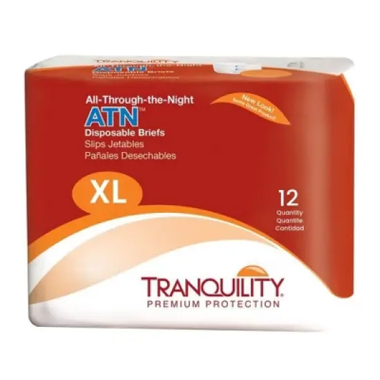 Tranquility ATN (All-Through-the-Night) Adult Disposable Briefs with Re-Fastenable Tabs image {6}