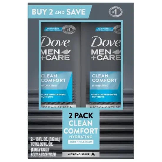 Dove Men+Care Clean Comfort Body and Face Wash image {1}