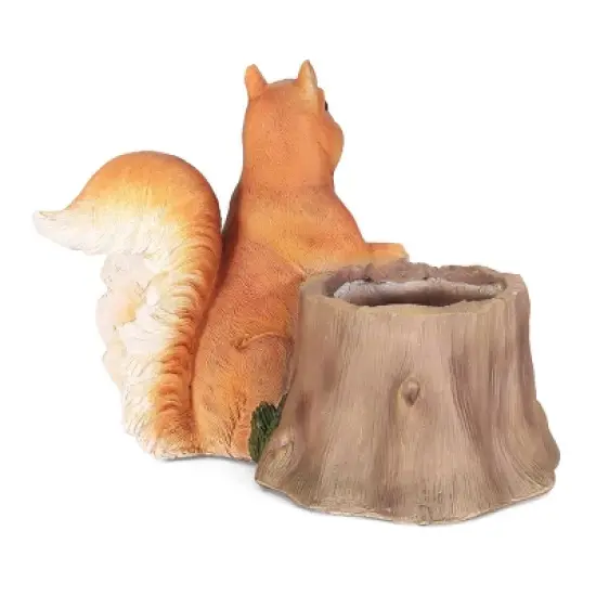 Christopher Knight Home 19" Wide Mohar Concrete Outdoor Novelty Squirrel Planter Brown image {2}