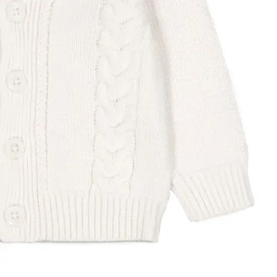 Hope & Henry Baby Organic Cotton Cable Knit Cardigan Sweater image {2}