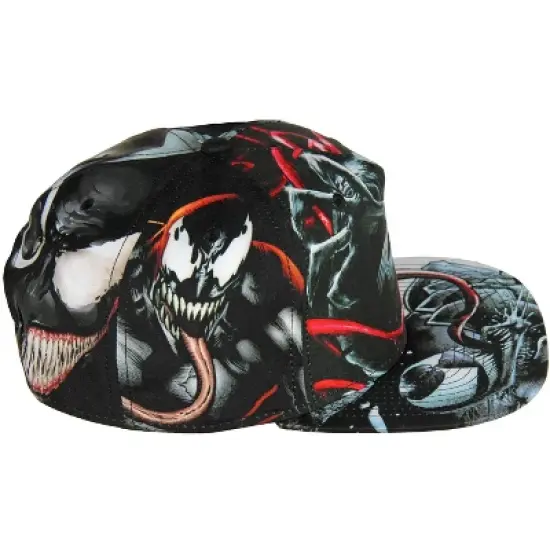 Marvel Comics Venom Sublimated All Over Print Snapback Hat Cap NEW Black image {2}
