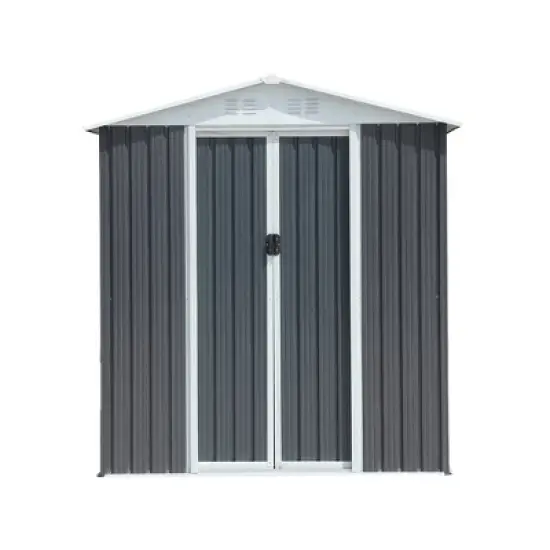 Gulches Outdoor Storage Sheds 6FTx4FT Apex Roof Grey image {7}
