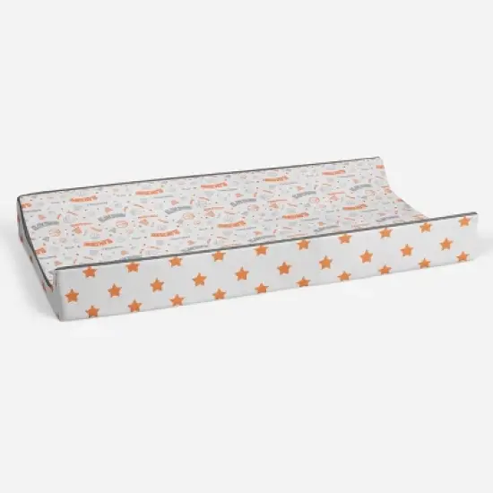 Bacati - Basketball Orange/Gray Muslin Changing Pad Cover image {2}