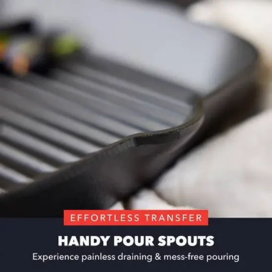 Bobby Flay 11" Cast Iron Square Grill with Dual Handles and Spouts image {9}