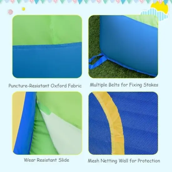 Costway Inflatable Kid Bounce House Slide Climbing Splash Pool Jumping Castle image {7}