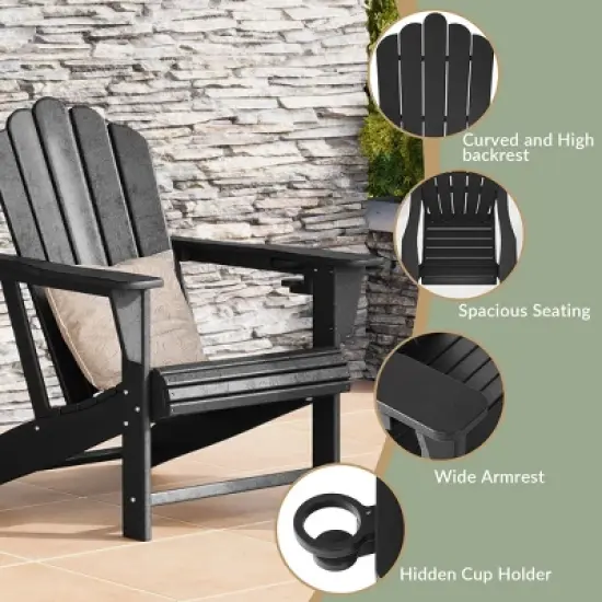 WestinTrends Highland 3-Piece Adirondack Chairs with Cup Holders and Coffee Table Set image {5}