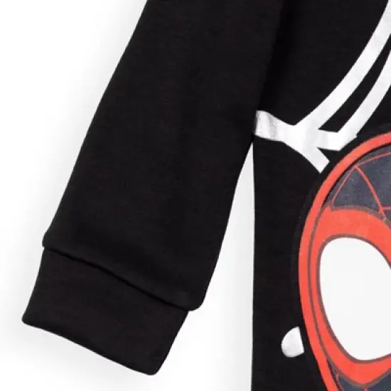 Marvel Spidey and His Amazing Friends Ghost-Spider Miles Morales Spider-Man Fleece Half Zip Hoodie Toddler to Little Kid image {5}