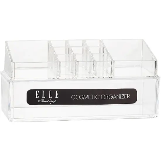 Stackable Cosmetic Organizer with 11 Compartments & Drawer Section, Clear Acrylic Vanity Organizer for Skincare, Lipsticks and Other Cosmetics image {2}