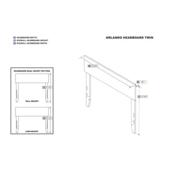 Twin Orlando Headboard - AFI image {4}