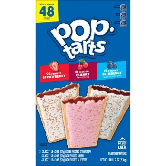 Pop-Tarts Frosted Strawberry, Cherry and Blueberry Toaster Pastries - 81.2oz/48ct image {9}