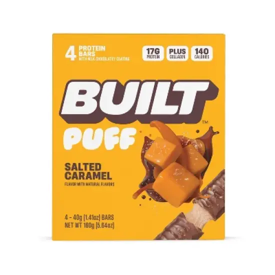 Built Bar Salted Caramel Puff Protein Bars - 17g Protein - 5.64oz/4ct image {7}