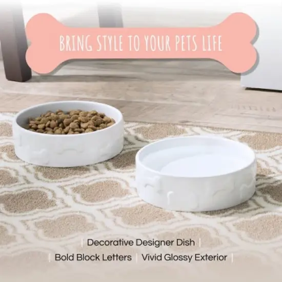 Park Life Designs 8c Manor Dog Bowl - White image {4}