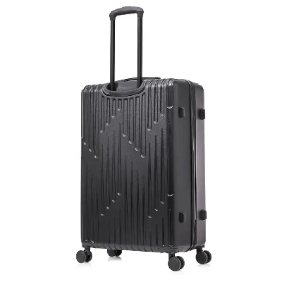 InUSA Drip Lightweight Hardside Large Checked Spinner Suitcase - Black image {6}