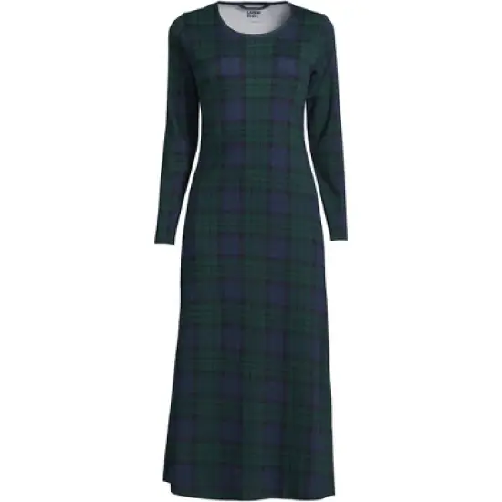Lands' End Women's Cotton Long Sleeve Midcalf Nightgown image {11}