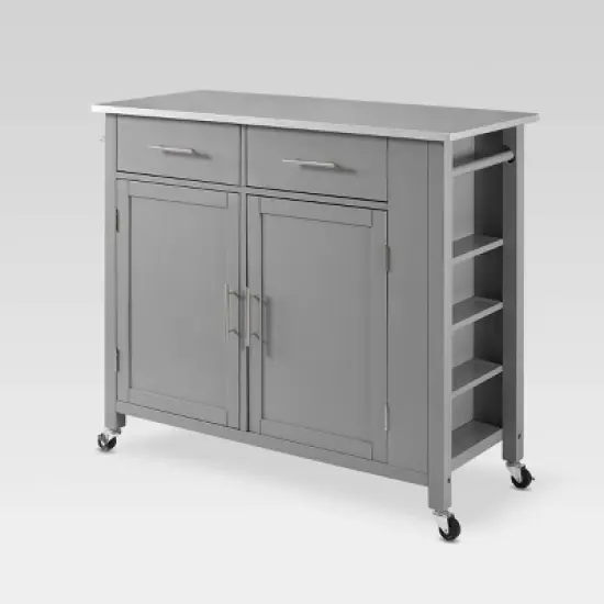 Full Savannah Stainless Steel Top Kitchen Island Cart - Crosley image {18}