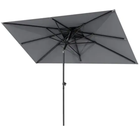 Crestlive Products 10 x 6.5 FT Double Top Patio Outdoor Umbrella  Rectangular Tilting Parasol Waterproof image {11}