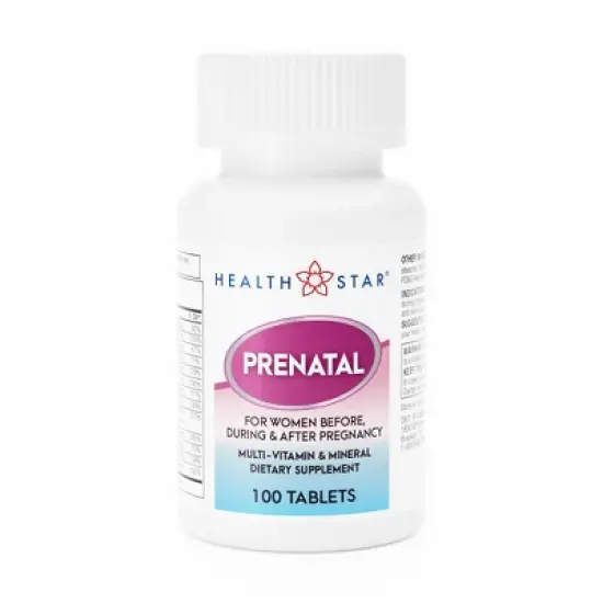 HEALTHSTAR Prenatal Vitamin Tablet 575-01-HST 1 Bottle(s), 100 per Bottle image {1}