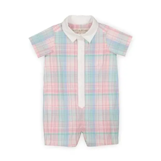 Hope & Henry Baby Seersucker Button Front Romper image {6}