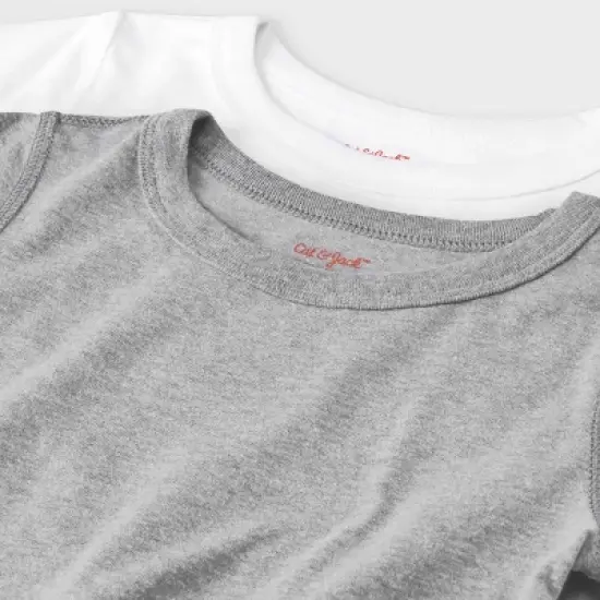 Toddler Kids' Adaptive 2pk Short Sleeve Undershirt with Abdominal Access - Cat & Jack&trade; Gray/White image {2}