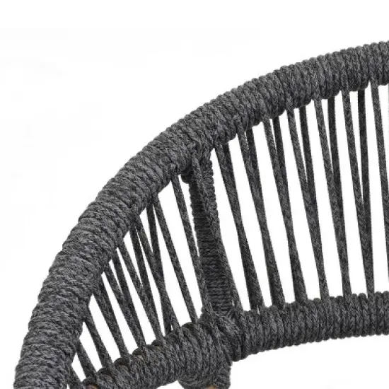 Rectangular Planked Wood Outdoor Dining Set：7-Piece Mesh Weave Chair Patio Furniture image {14}