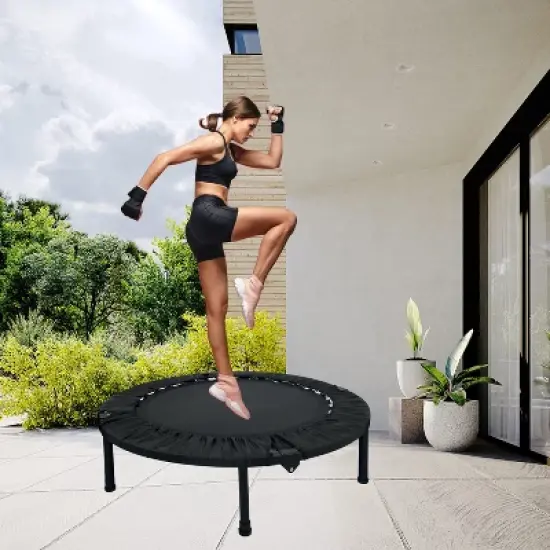 YONWAY 40 inch Foldable Mini Trampoline, for Adults or Kids Trampoline, Max Load 330 lbs, for Home Workouts image {11}