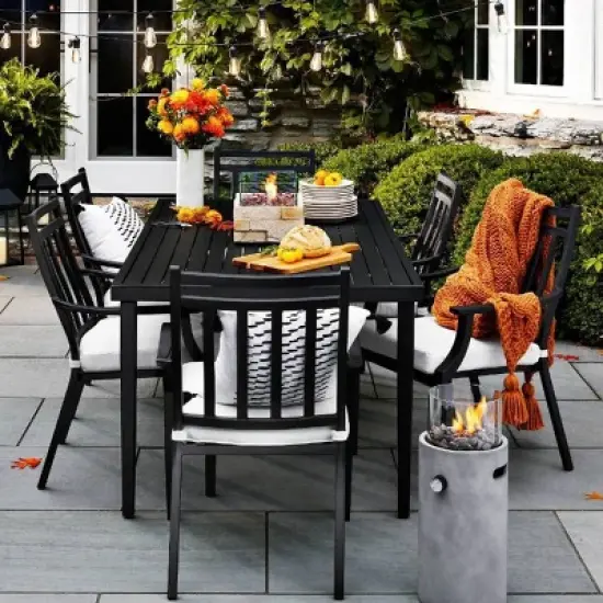 Fairmont Rectangle Steel Patio Dining Table, Outdoor Furniture - Black - Threshold&trade; image {7}