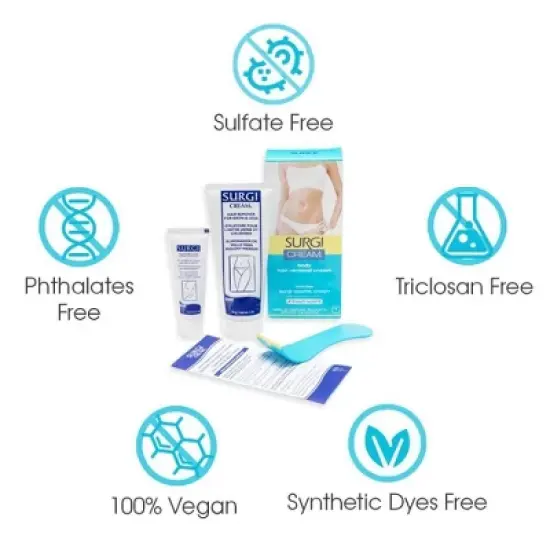 Surgi Cream BODY Hair Removal Cream for Bikini & Legs Includes Surgi-Soothe Cream (Fresh Scent) - (PACK OF 2) image {3}