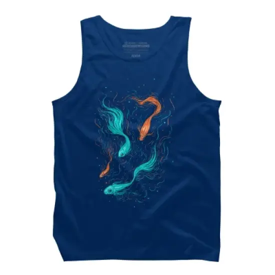 Men's Design By Humans Neon Float By StevenToang Tank Top image {6}